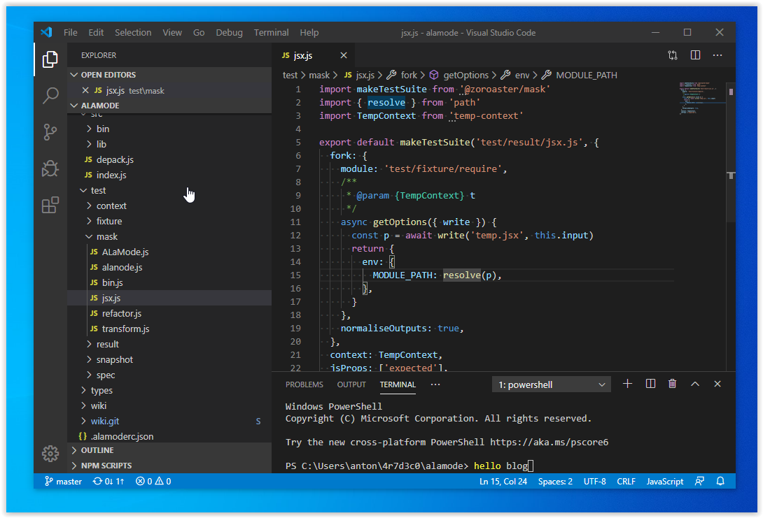 vs code screenshot